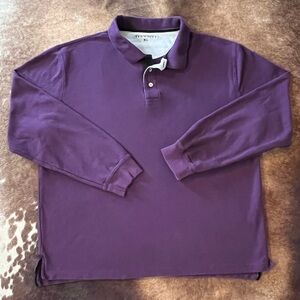 Tyrwhitt Deep Purple Long-Sleeve Polo~L